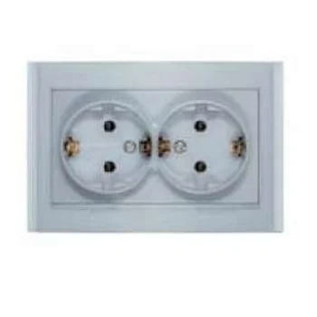 Розетка 2-м СП Бриллиант 16А IP20 с заземл. серебр. UNIVersal 7949780